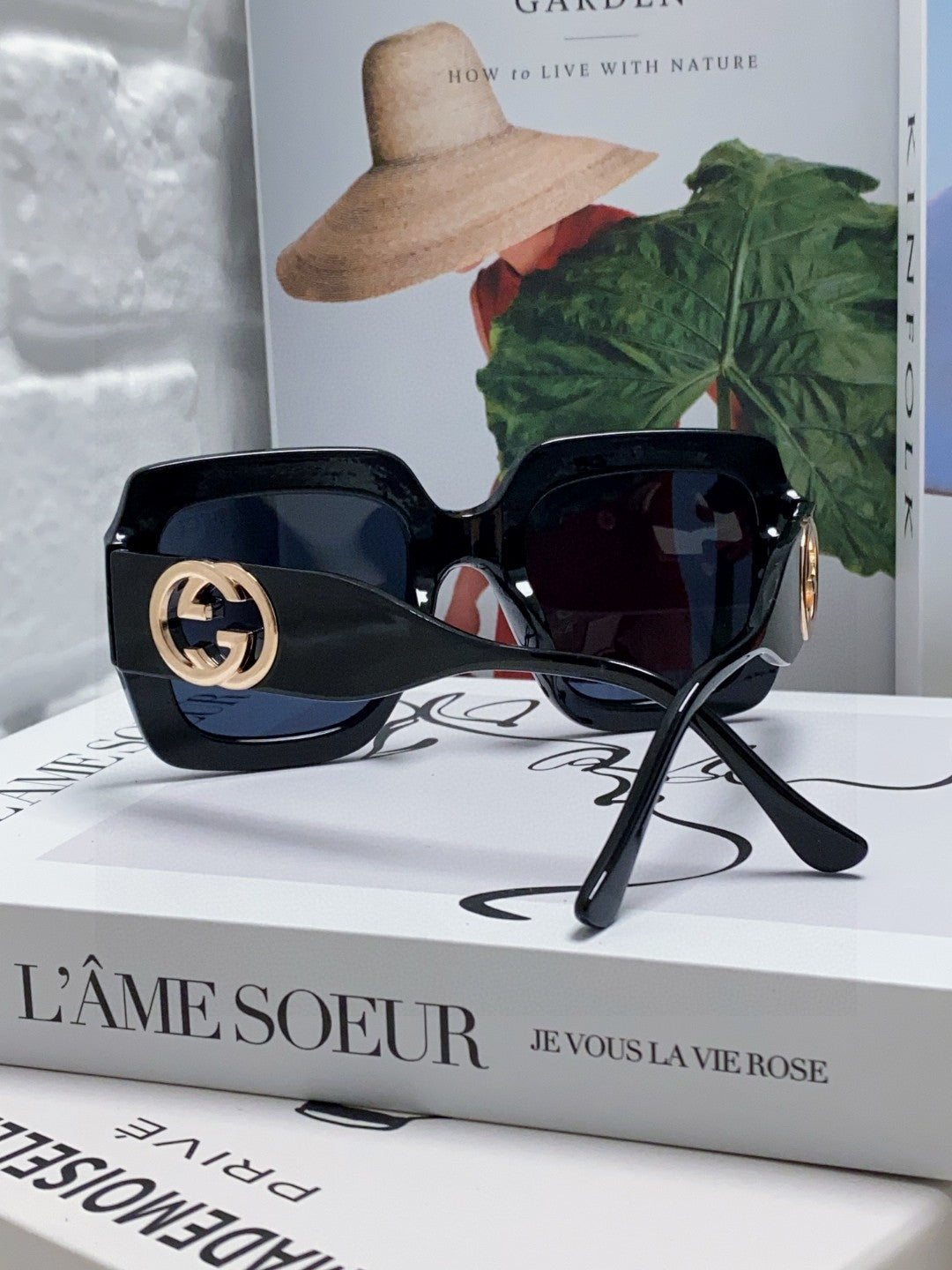 SQUARE FRAME SUNGLASSES GG0178S IN ACETATE EMBOSSED LOGO - Black