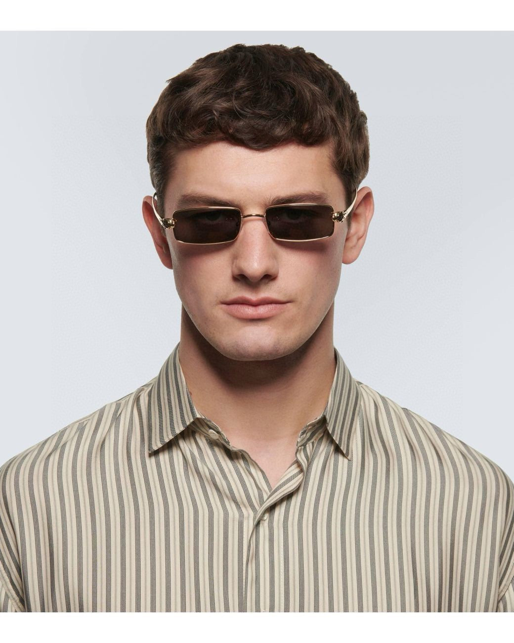 PANTHÈRE RECTANGULAR FRAME SUNGLASSES CT0473S IN METAL - White