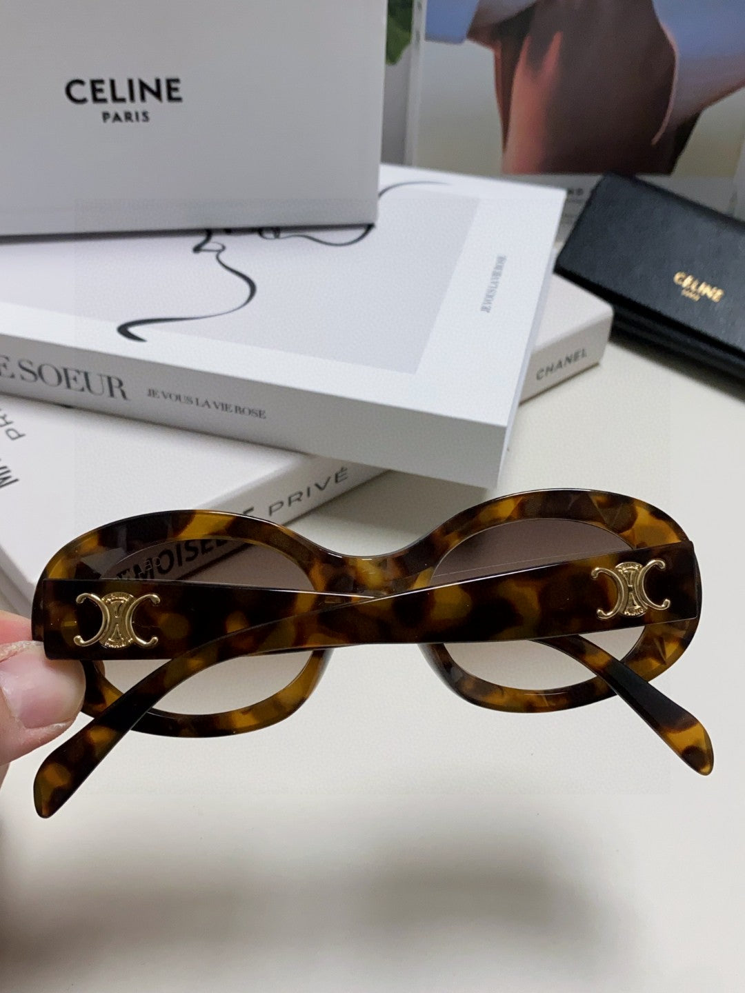 TRIOMPHE SUNGLASSES CL40194 IN ACETATE - Black/Gold Logo