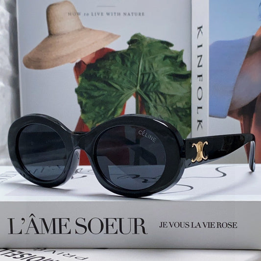 TRIOMPHE SUNGLASSES CL40194 IN ACETATE - Black/Gold Logo