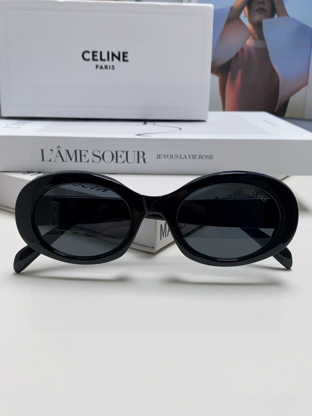 TRIOMPHE SUNGLASSES CL40194 IN ACETATE - Black/Gold Logo