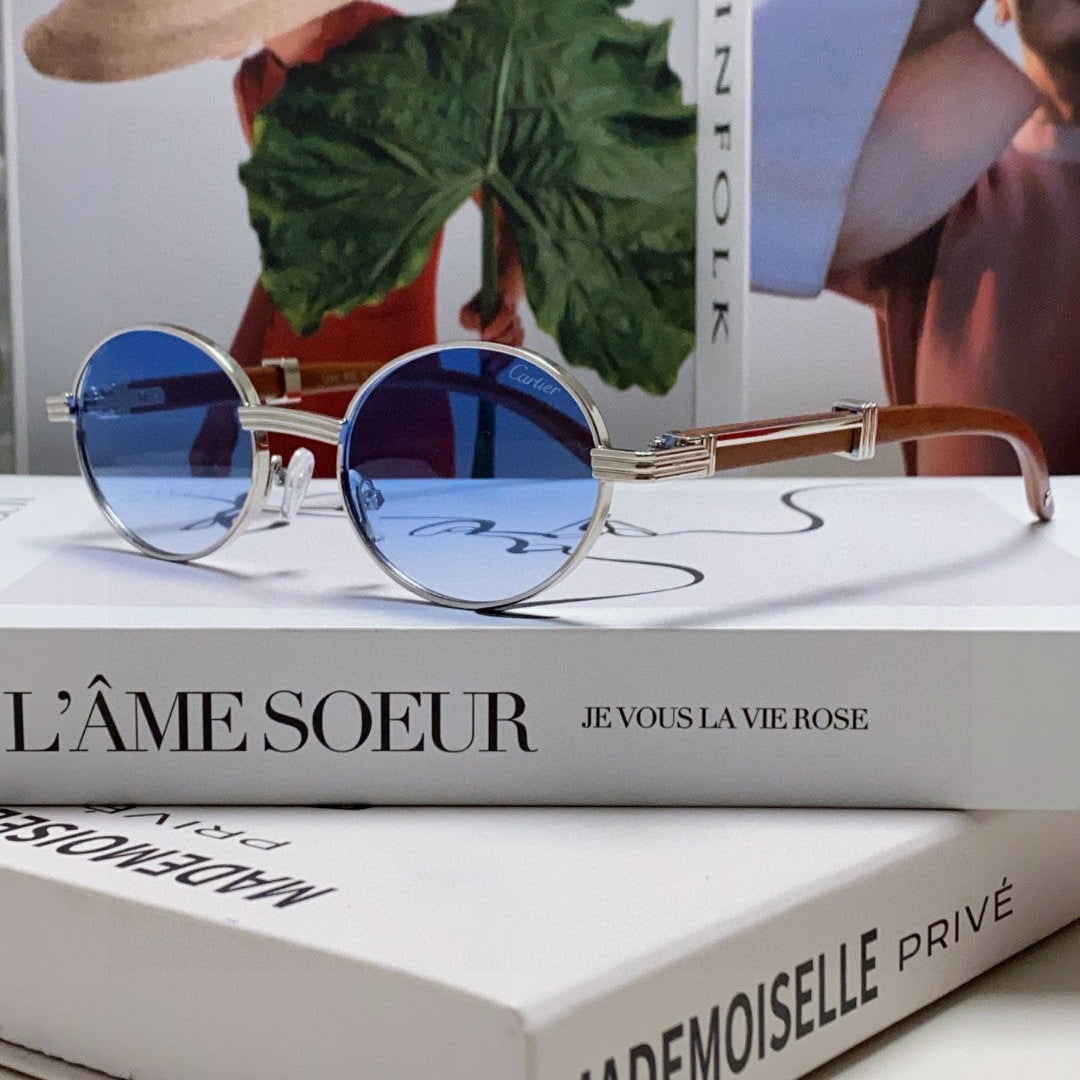 PREMIÈRE ROUND FRAME SUNGLASSES CT0464S IN METAL - Gradient brown