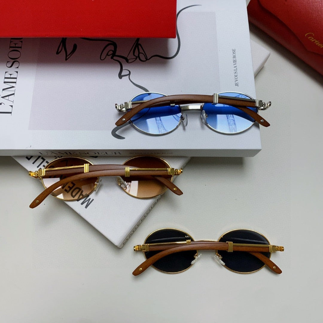 PREMIÈRE ROUND FRAME SUNGLASSES CT0464S IN METAL - Gradient brown