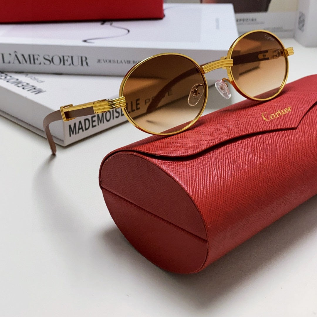 PREMIÈRE ROUND FRAME SUNGLASSES CT0464S IN METAL - Gradient brown