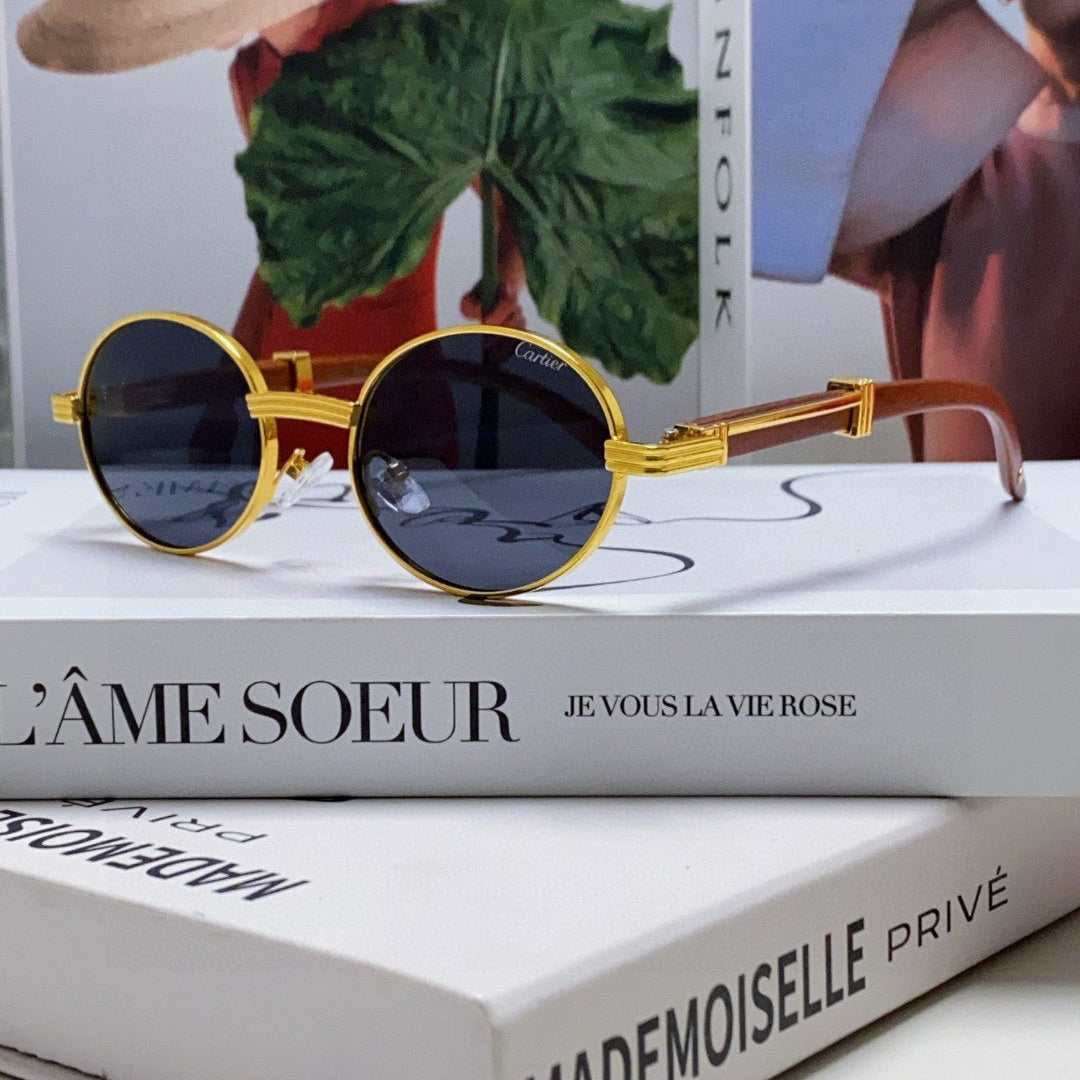 PREMIÈRE ROUND FRAME SUNGLASSES CT0464S IN METAL - Gradient brown