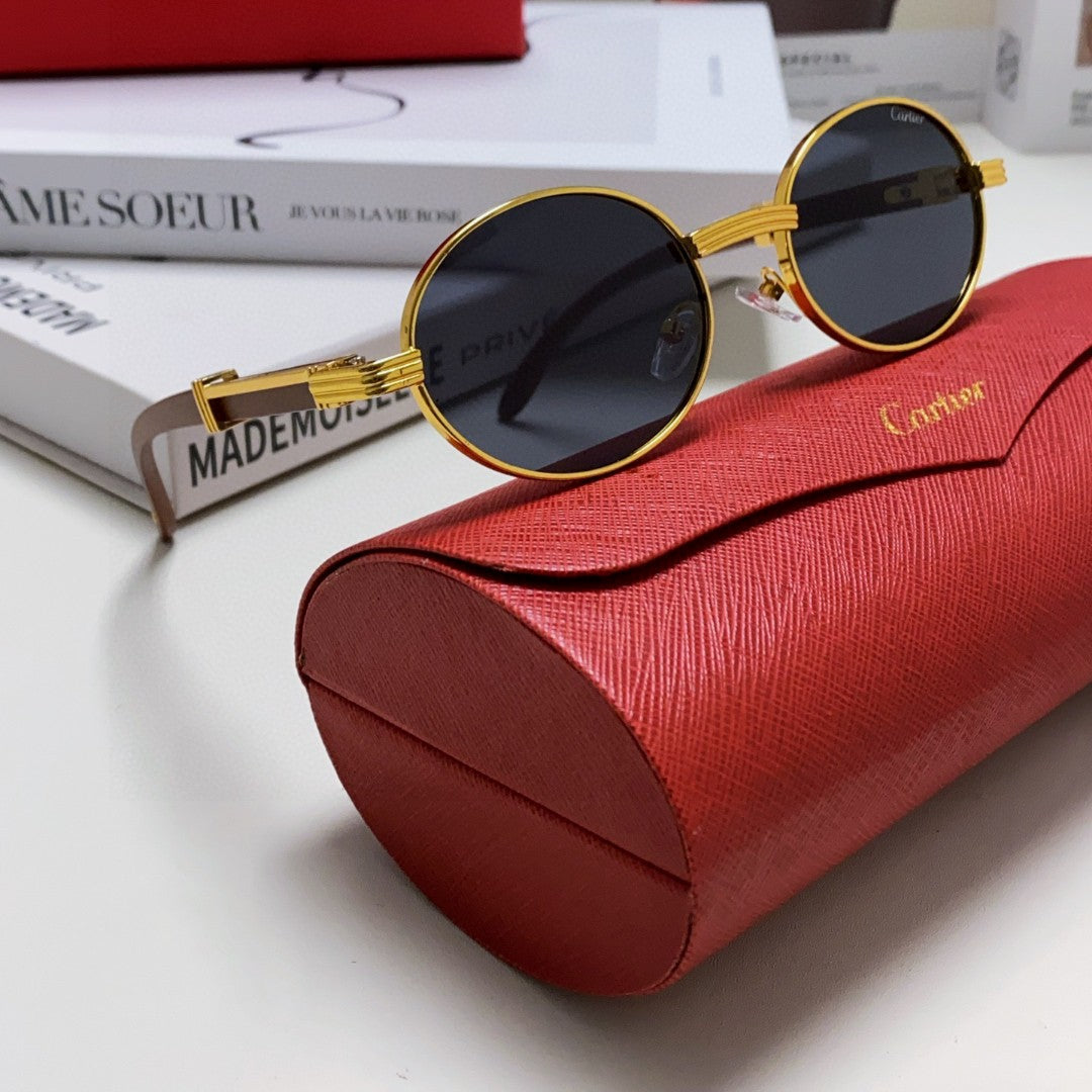 PREMIÈRE ROUND FRAME SUNGLASSES CT0464S IN METAL - Gradient brown