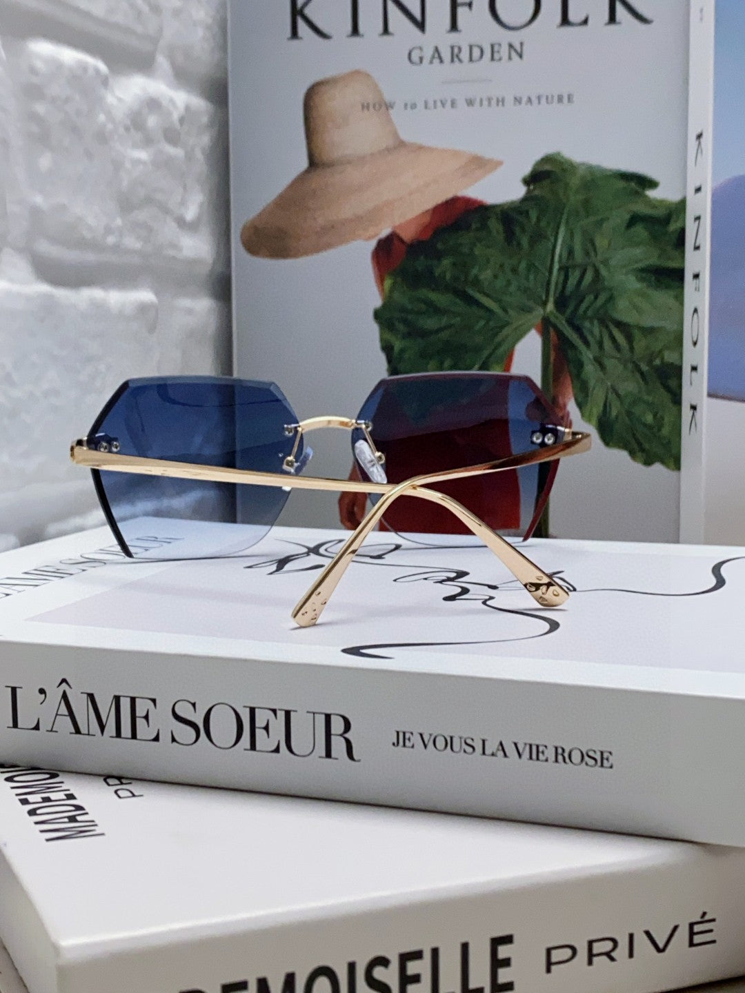 PANTHÈRE RIMLESS GEOMETRIC FRAME SUNGLASSES  539743 IN METAL - Light purple