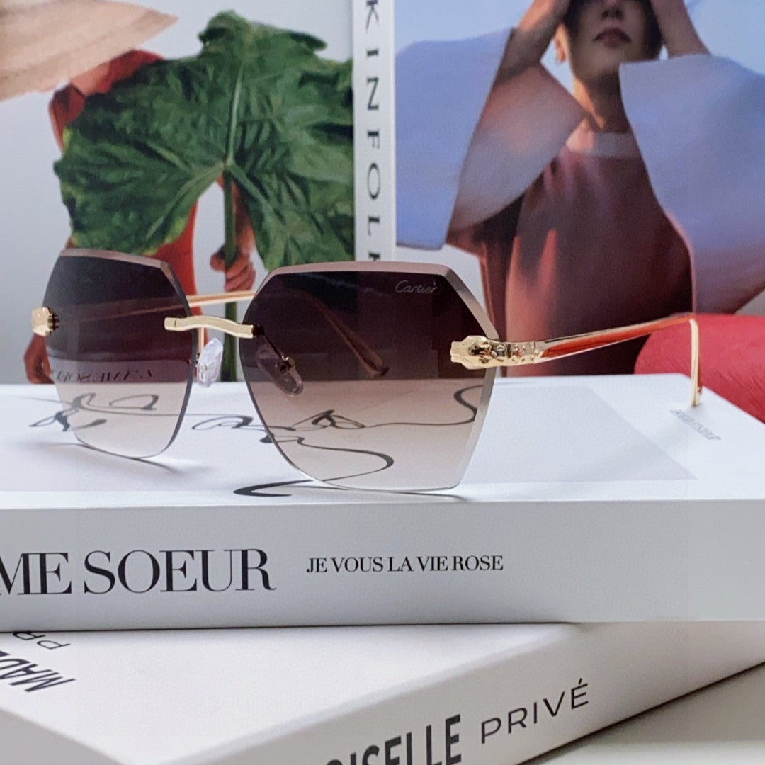 PANTHÈRE AVIATOR FRAME SUNGLASSES  575780 IN METAL - Black