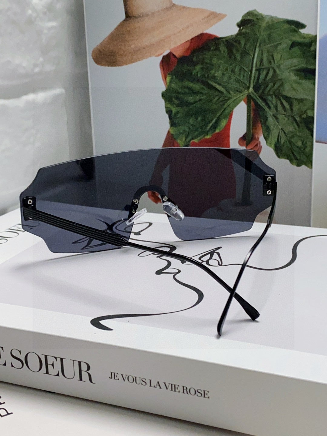 ANGULAR VISOR SUNGLASSES 575795 IN METAL - Letter pattern