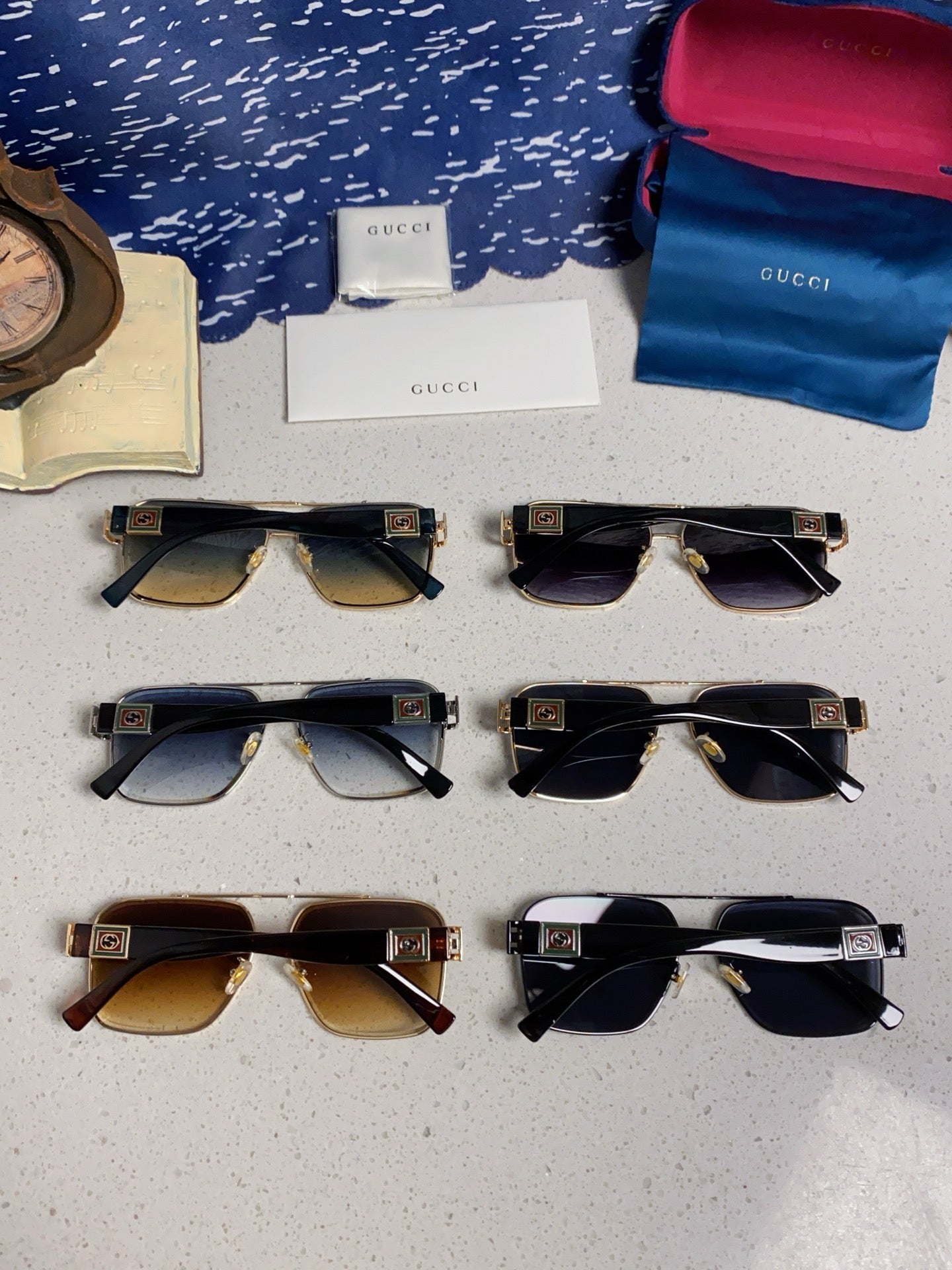 SQUARE FRAME SUNGLASSES 576906 IN METAL - Black/ smoke
