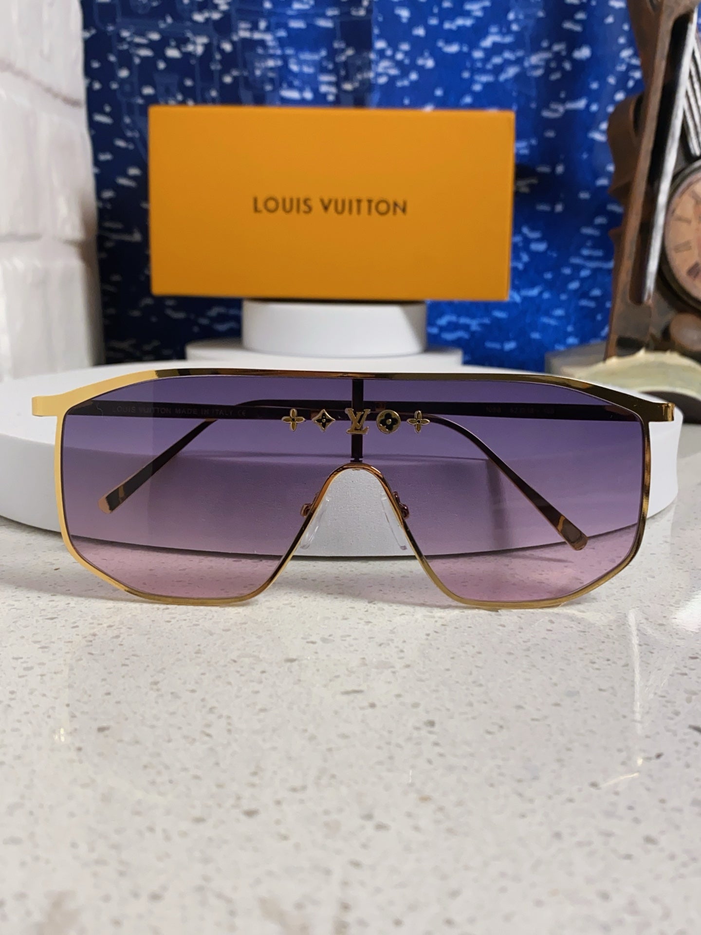 GOLDEN MASK SUNGLASSES 582731 IN GOLD METAL PURPLE SMOKE LENSES