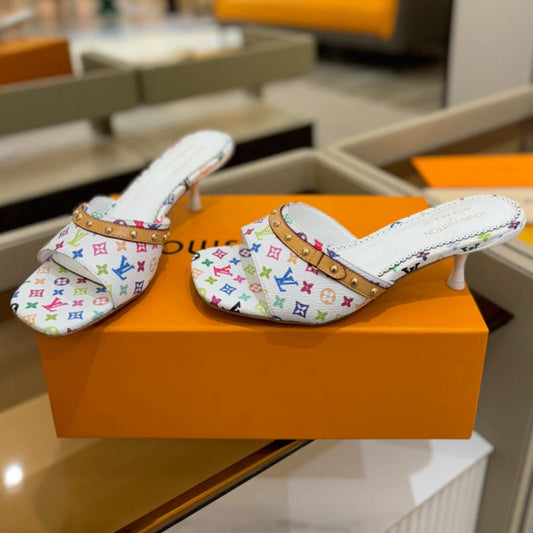 LV X TM 6AM HIGH 4 CM MULE IN WHITE MONOGRAM CALFSKIN - 34