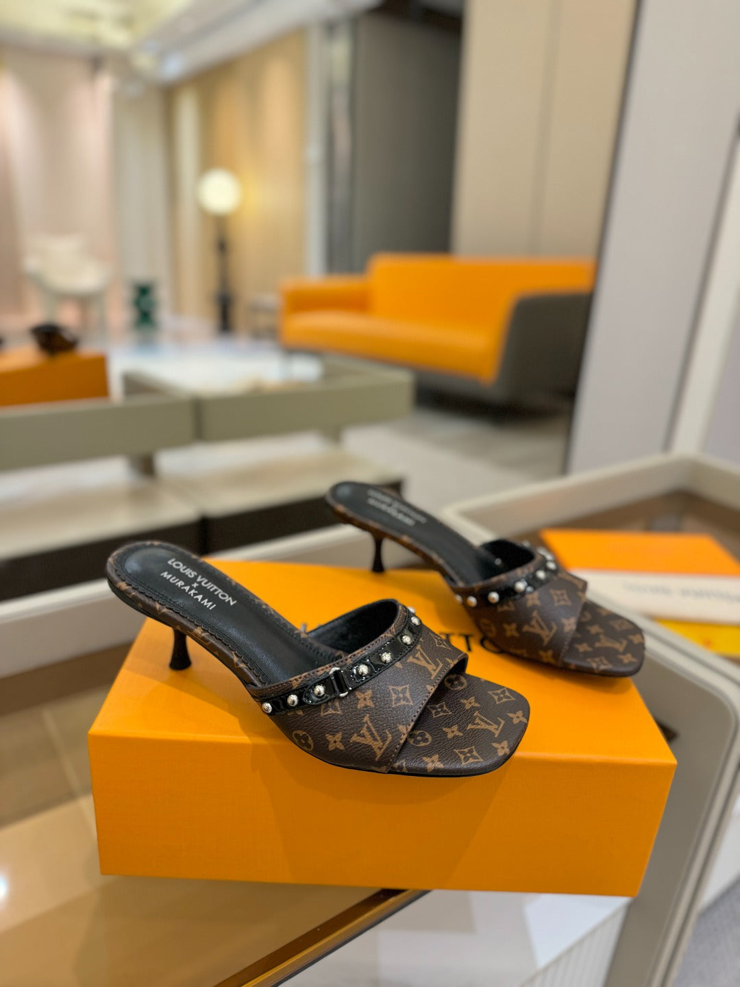LV X TM 6AM HIGH 4 CM MULE IN CHOCOLATE BROWN MONOGRAM CALFSKIN - 34