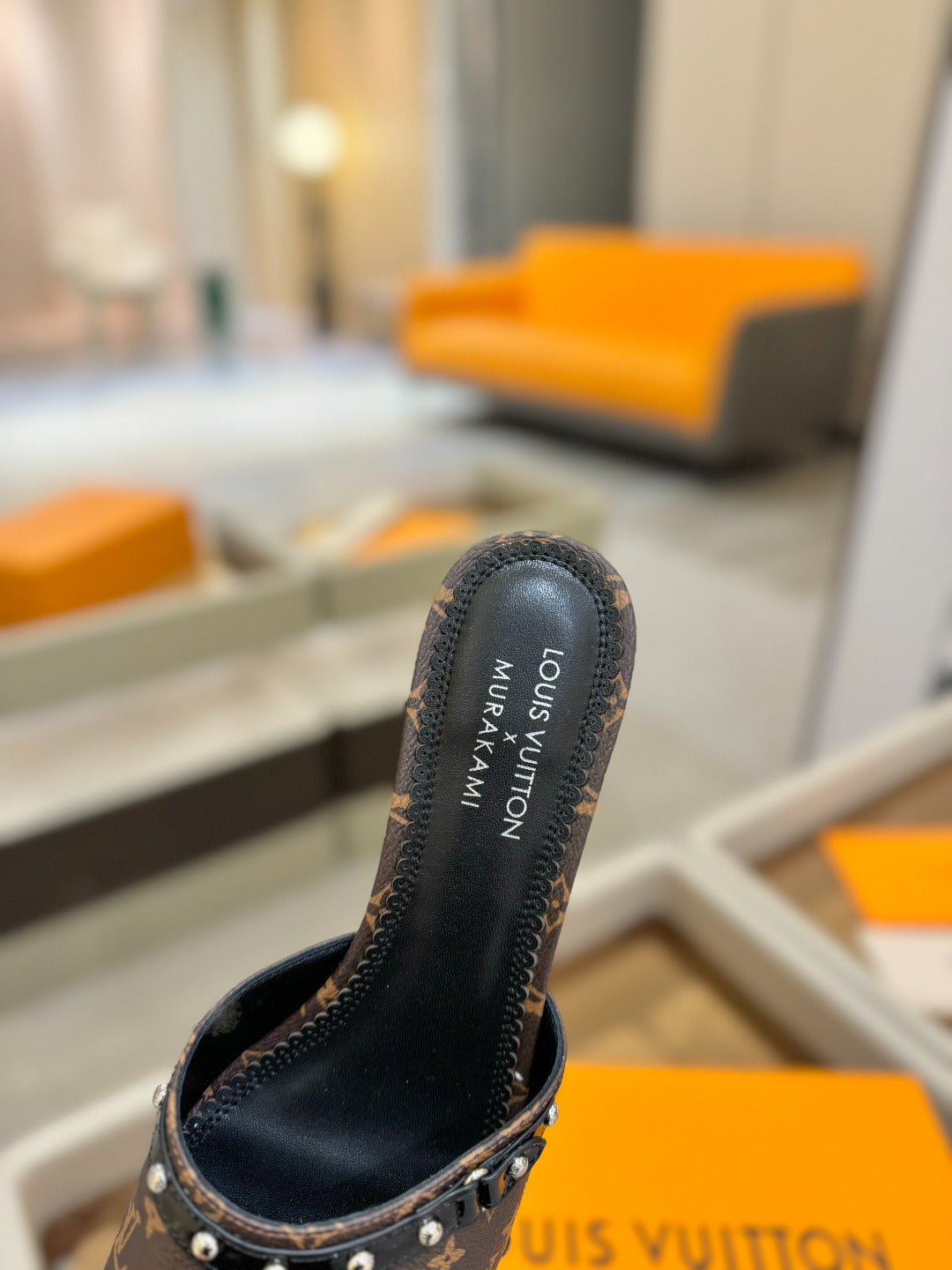 LV X TM 6AM HIGH 4 CM MULE IN CHOCOLATE BROWN MONOGRAM CALFSKIN - 34