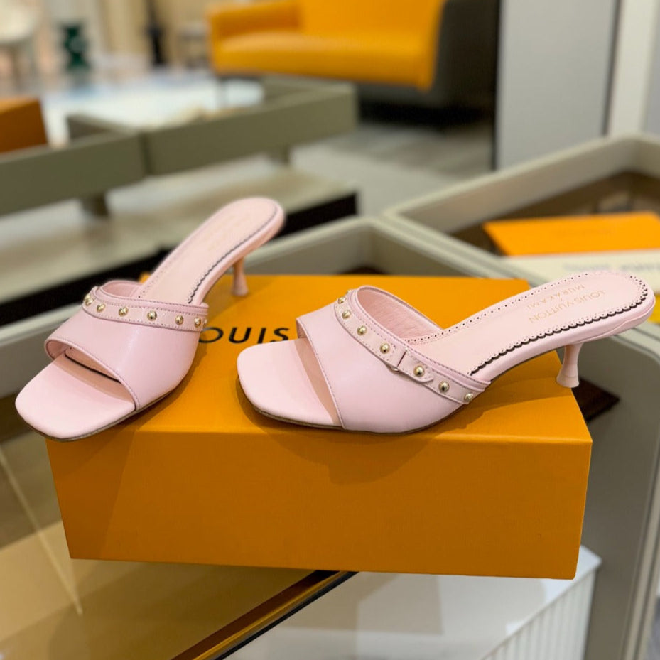 LV X TM 6AM HIGH 4 CM MULE IN LIGHT PINK CALFSKIN - 34