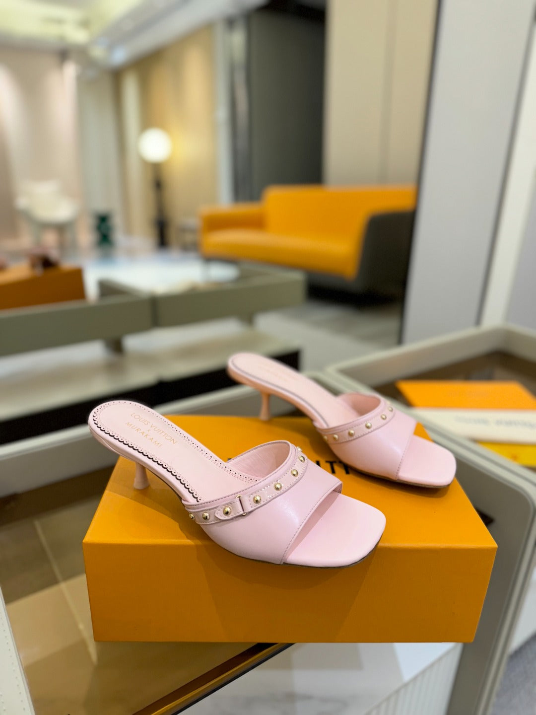 LV X TM 6AM HIGH 4 CM MULE IN LIGHT PINK CALFSKIN - 34