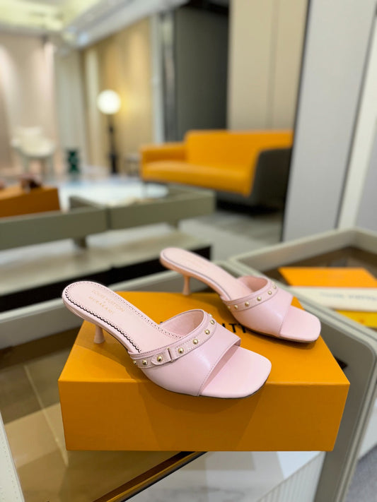 LV X TM 6AM HIGH 4 CM MULE IN LIGHT PINK CALFSKIN - 34