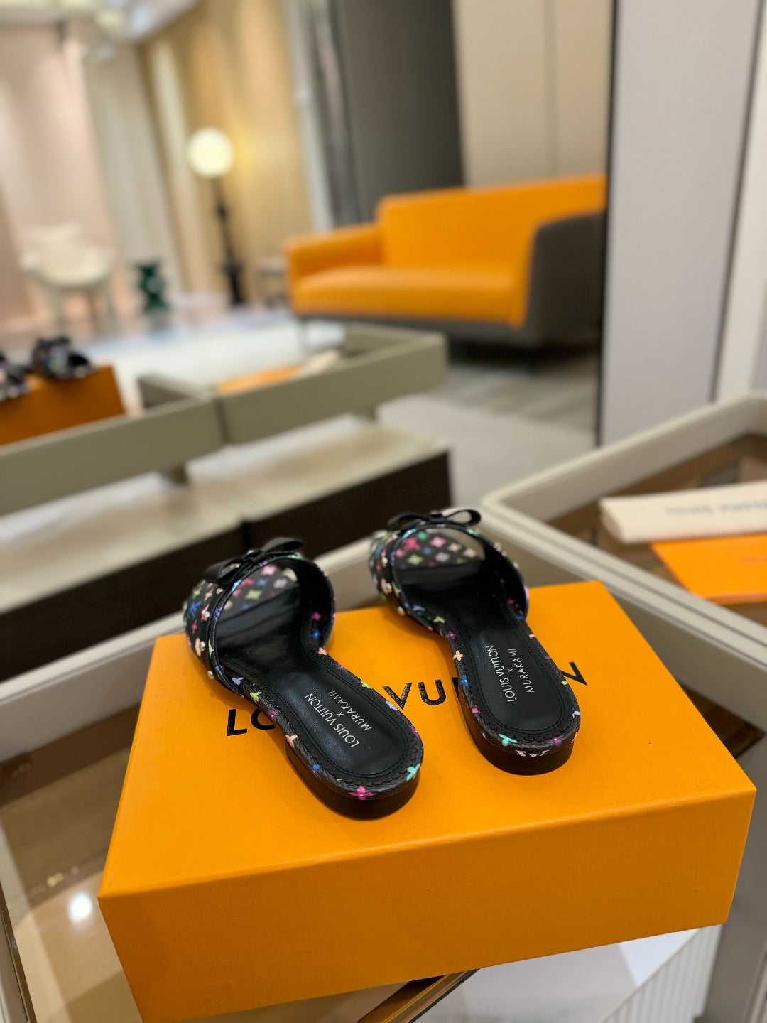 LV X TM 6AM FLAT MULE IN BLACK MONOGRAM CALFSKIN - 34