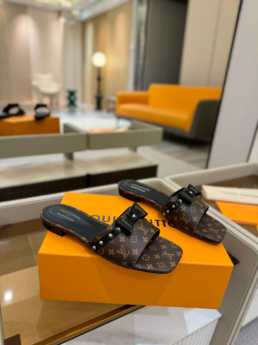 LV X TM 6AM FLAT MULE IN CHOCOLATE BROWN MONOGRAM CALFSKIN - 34