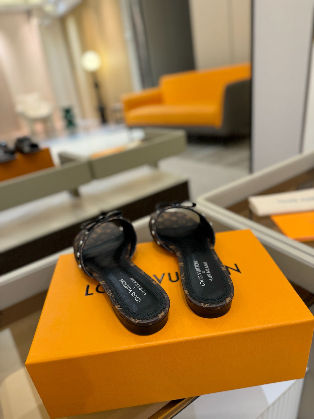 LV X TM 6AM FLAT MULE IN CHOCOLATE BROWN MONOGRAM CALFSKIN - 34