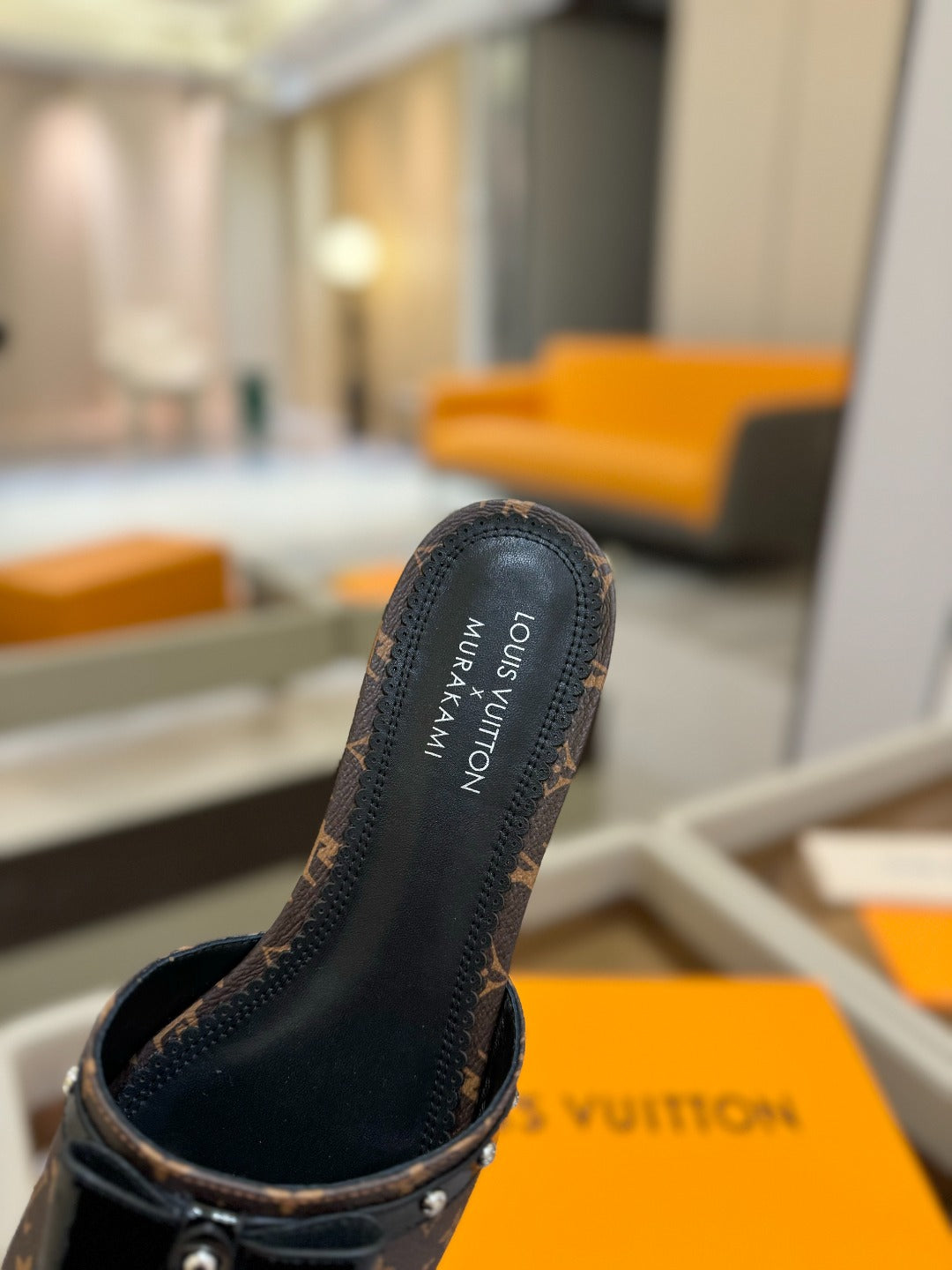 LV X TM 6AM FLAT MULE IN CHOCOLATE BROWN MONOGRAM CALFSKIN - 34