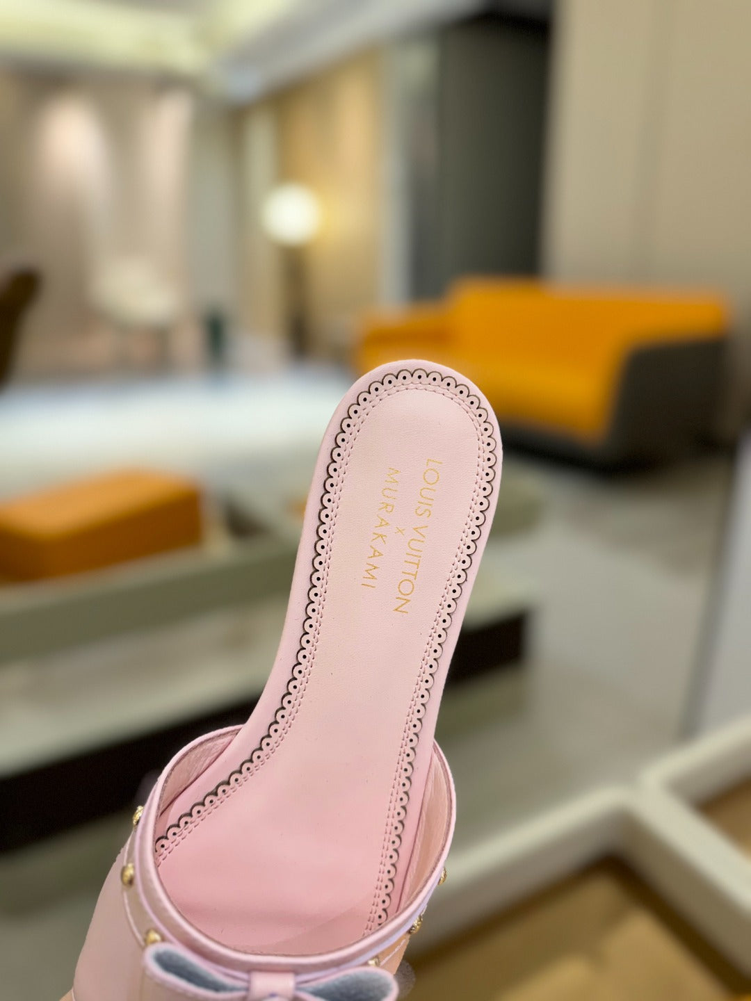 LV X TM 6AM FLAT MULE IN BABY PINK CALFSKIN - 34