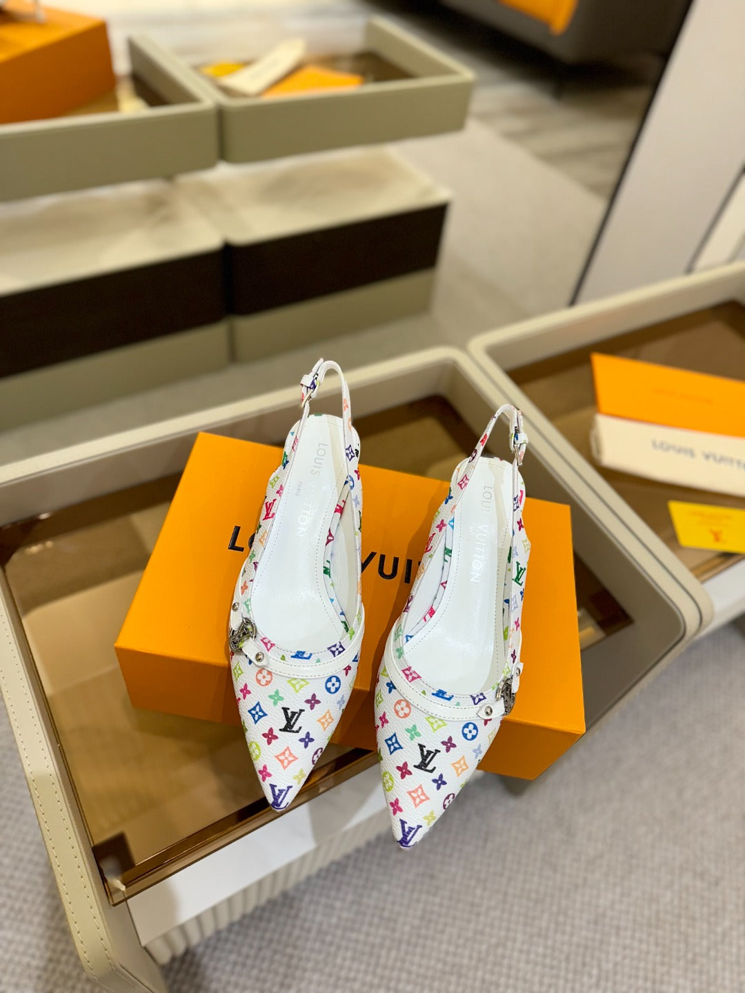 HIGH MULE 4 CM IN  WHITE MONOGRAM CALFSKIN - 34