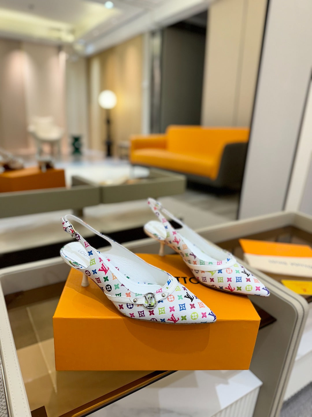 HIGH MULE 4 CM IN  WHITE MONOGRAM CALFSKIN - 34