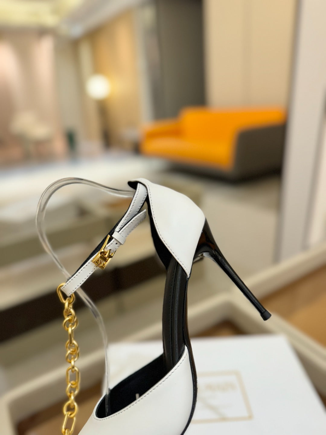 BALMAIN 25S SYNC STILETTOS WITH POINTED TOE 95MM IN WHITE CALFSKIN - 36