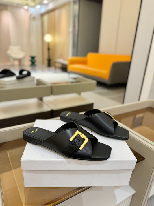 БОСОНІЖКИ BALMAIN 26S З ЧОРНОЇ ТЕЛЯЧОЇ ШКІРИ