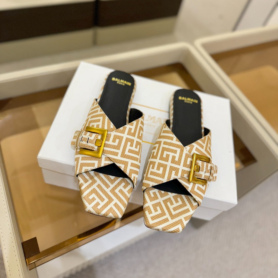 БОСОНІЖКИ BALMAIN 26S З ТЕПЛОГО БЕЖЕВОГО ТА БІЛОГО ПОЛОТНА
