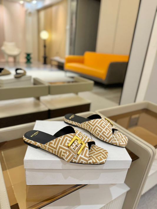 БОСОНІЖКИ BALMAIN 26S З ТЕПЛОГО БЕЖЕВОГО ТА БІЛОГО ПОЛОТНА