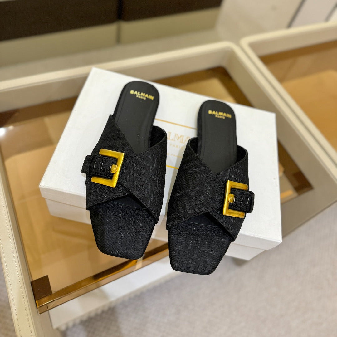 БОСОНІЖКИ BALMAIN 26S З ЧОРНОГО ПОЛОТНА