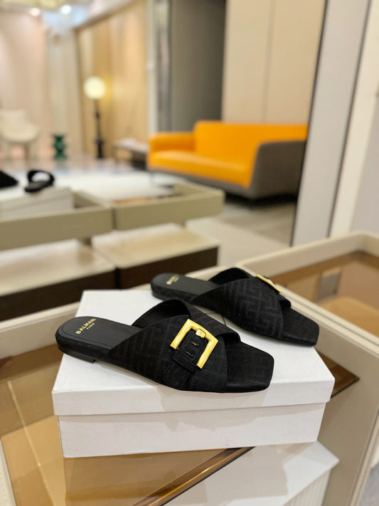 БОСОНІЖКИ BALMAIN 26S З ЧОРНОГО ПОЛОТНА
