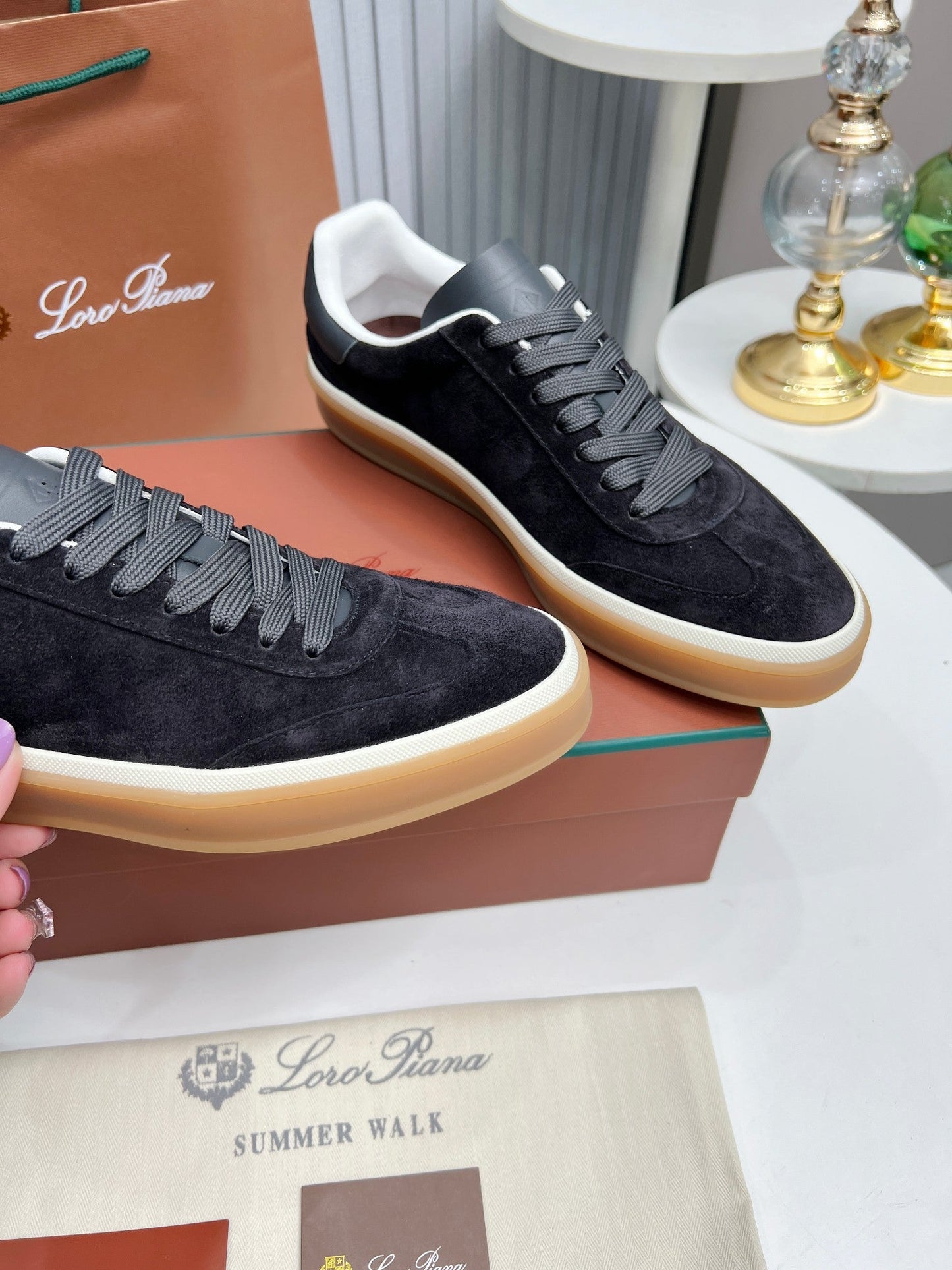LP TENNIS WALK SNEAKERS CHARCOAL SUEDE - 35