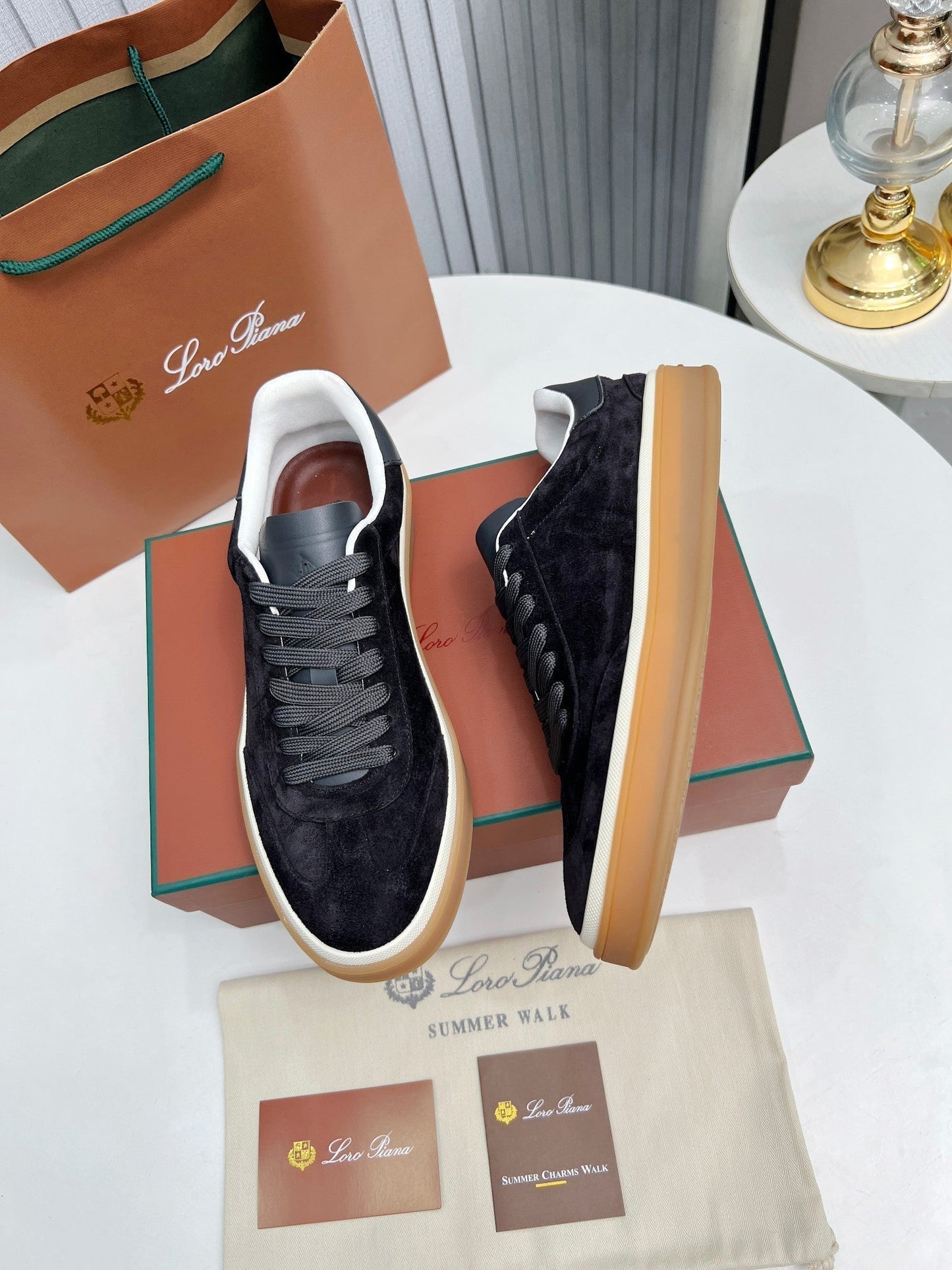 LP TENNIS WALK SNEAKERS CHARCOAL SUEDE - 35