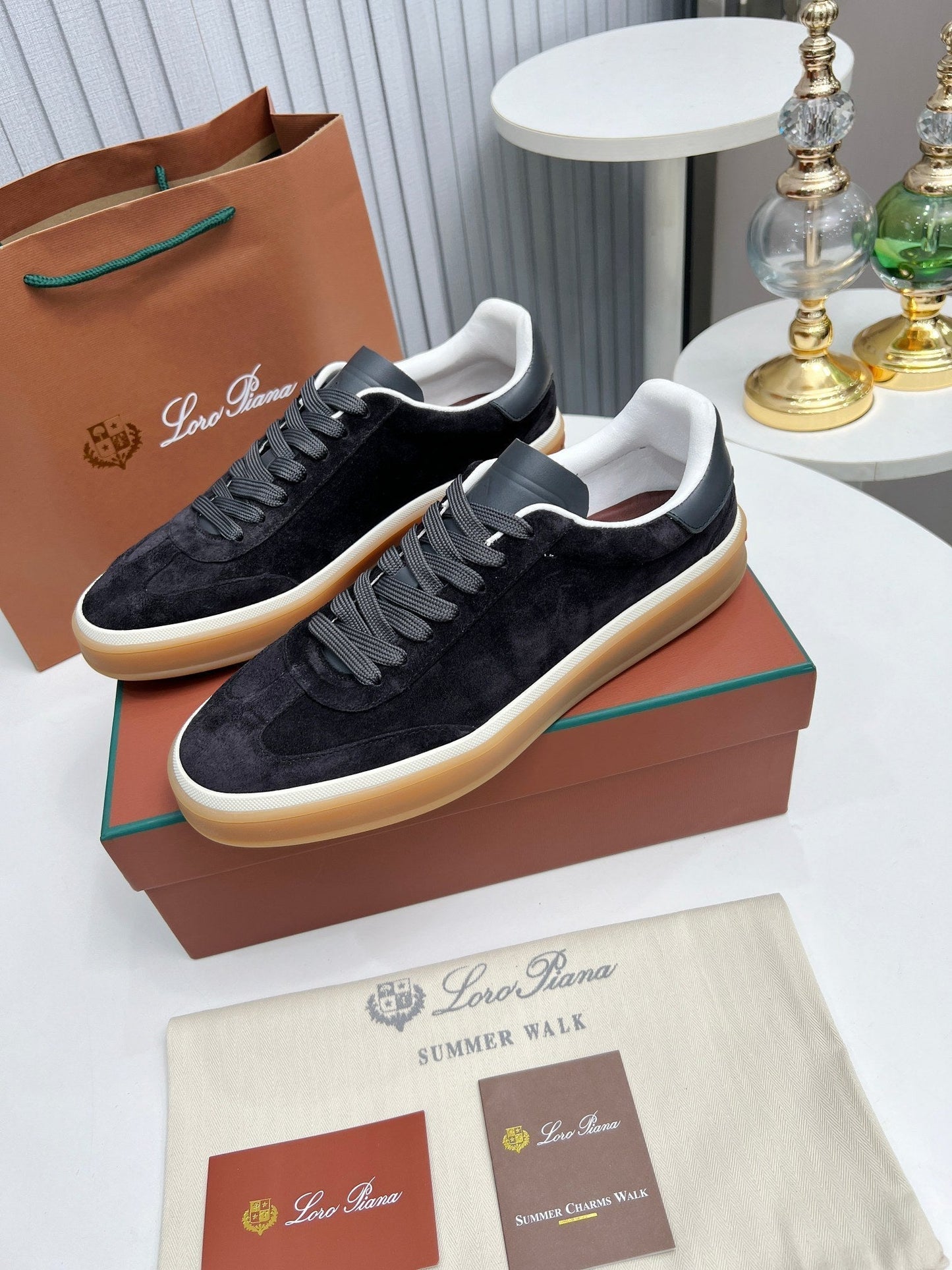 LP TENNIS WALK SNEAKERS CHARCOAL SUEDE - 35