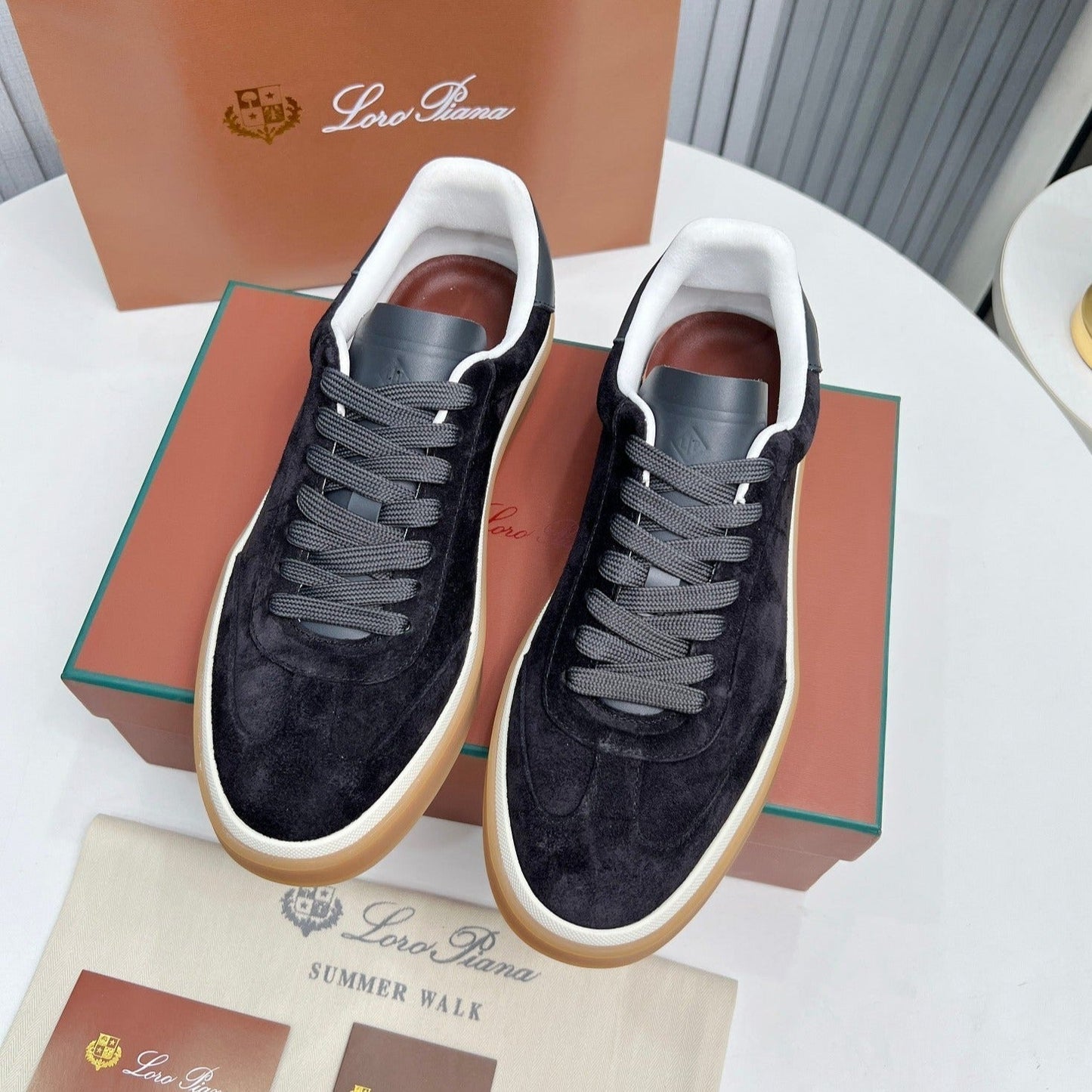 LP TENNIS WALK SNEAKERS CHARCOAL SUEDE - 35