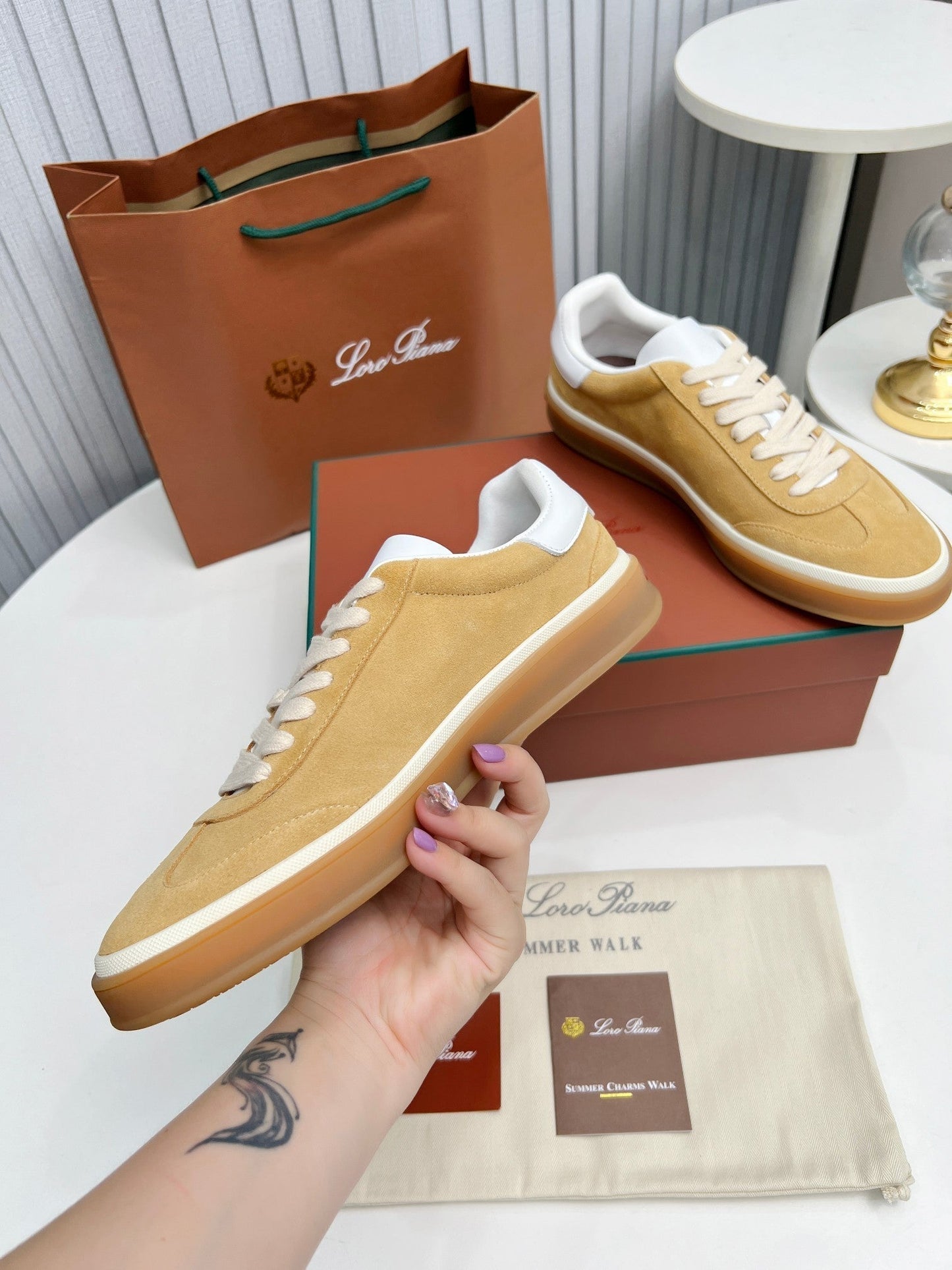 LP TENNIS WALK SNEAKERS TAWNY SUEDE - 35