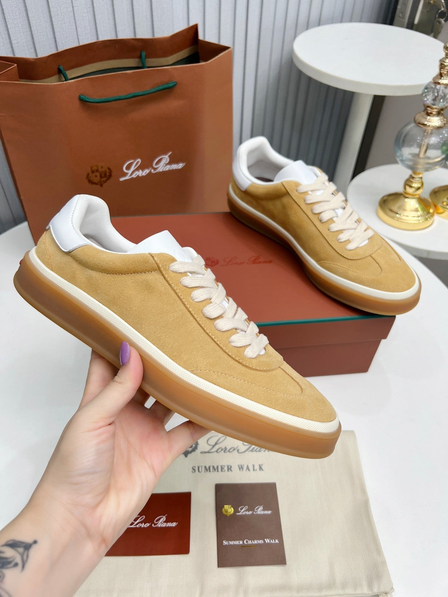 LP TENNIS WALK SNEAKERS TAWNY SUEDE - 35