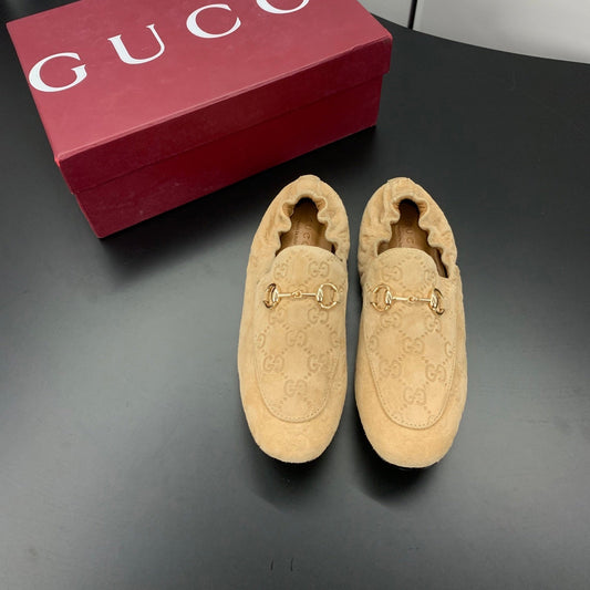 ЛОФЕРИ GUCCI 26S З БЕЖЕВОЇ ЗАМШІ