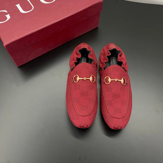 ЛОФЕРИ GUCCI 26S З ЧЕРВОНОГО КАНВАСУ