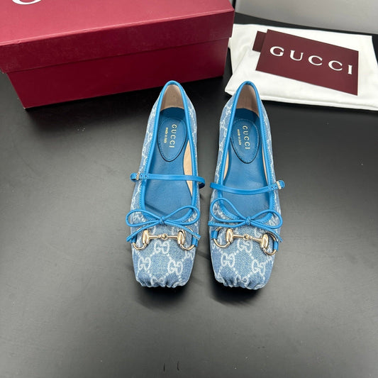 БАЛЕТКИ GUCCI 26S З СИНЬОГО ДЕНІМУ
