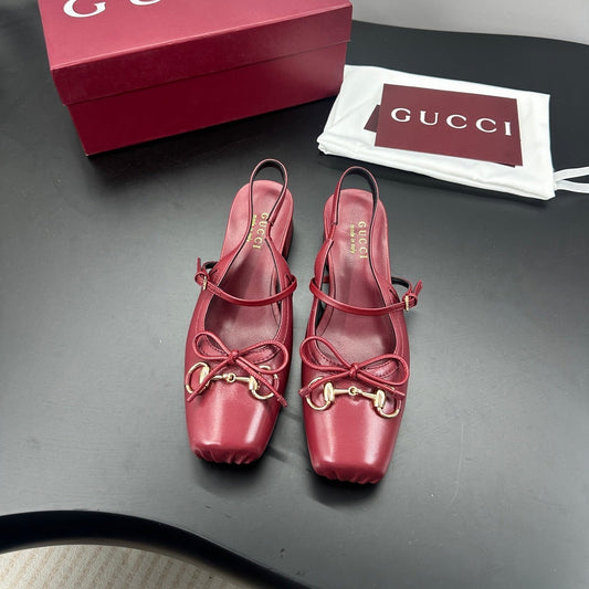 GUCCI 26S СЛІНГБЕК 25 ММ З ЧЕРВОНОЇ ТЕЛЯЧОЇ ШКІРИ