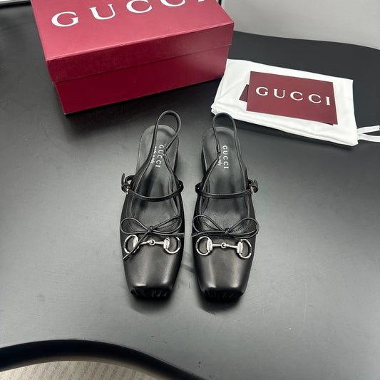 GUCCI 26S СЛІНГБЕКИ 25 ММ З ЧОРНОЇ ТЕЛЯЧОЇ ШКІРИ