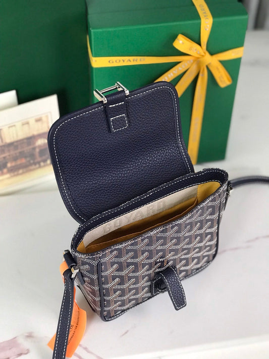 GRAND BLEU 16 З КАНВАСУ GOYARDINE ТА ОВЧИНОЇ В КОЛЬОРІ NAVY BLUE
