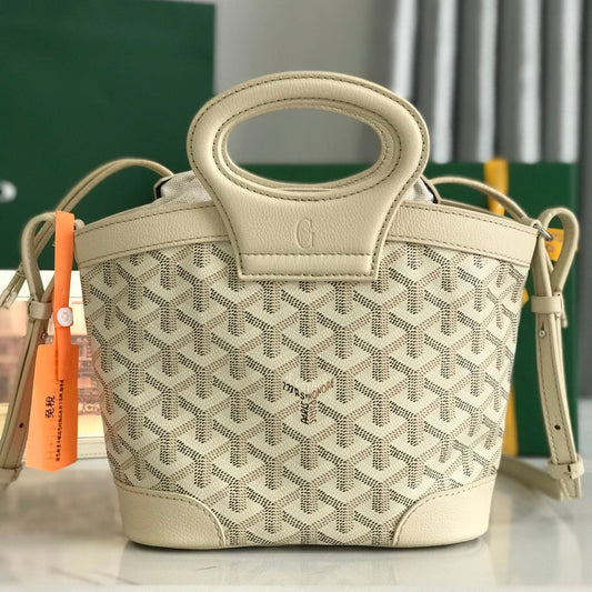 МІНІ-СУМКА GOYA 26S BELUGA 23 ММ З КАНВИ GOYARDINE ТА ТЕЛЯЧОЇ ШКІРИ КОЛЬОРУ СЛОНОВОЇ КІСТКИ