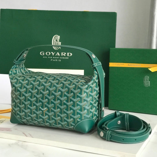 GOYA 26S BOEING 25 ММ З ТЕМНО-ЗЕЛЕНОГО ПОЛОТНА GOYARDINE ТА ТЕЛЯЧОЇ ШКІРИ
