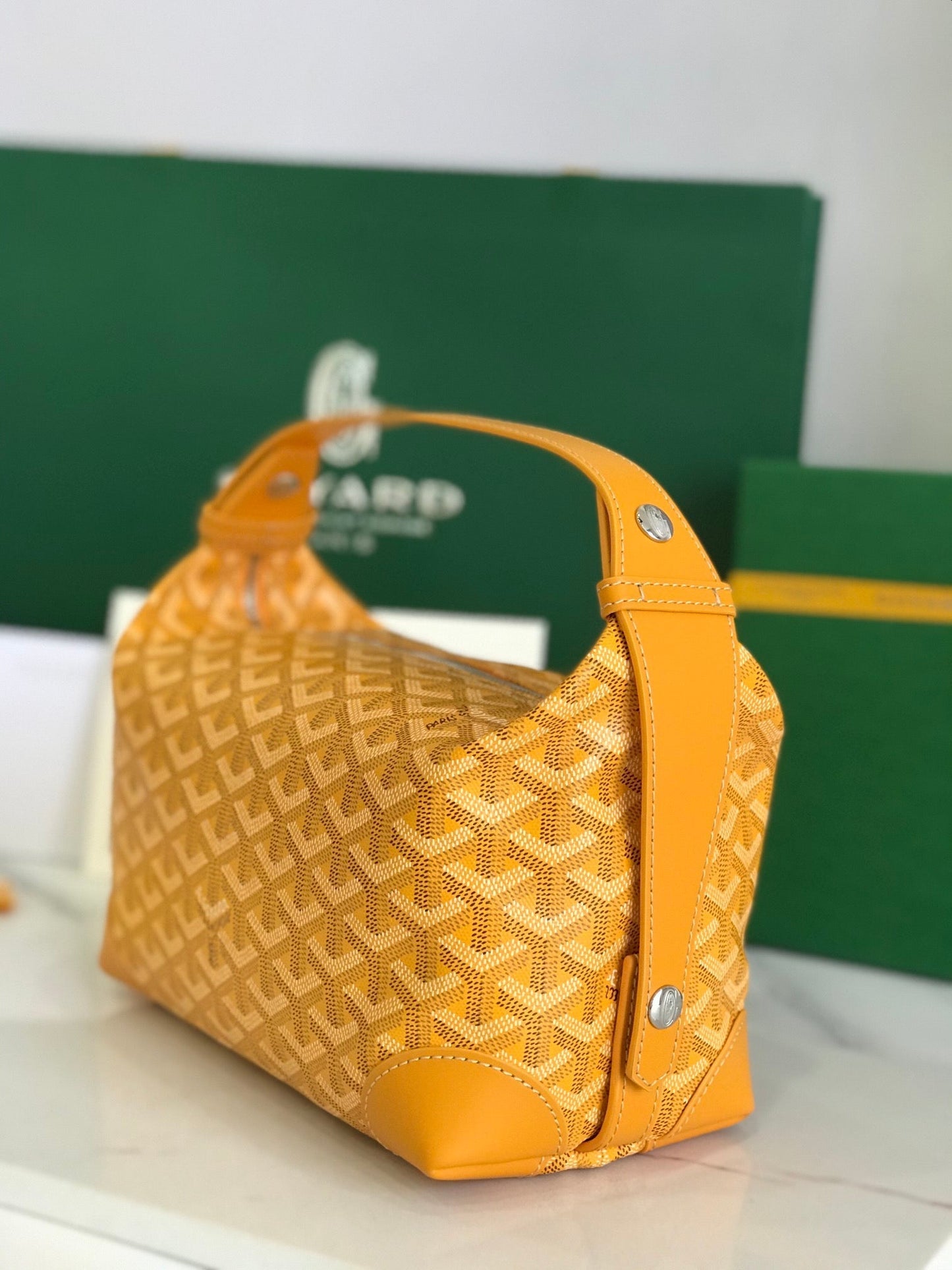 GOYA 26S BOEING 25MM IN HONEY YELLOW GOYARDINE CANVAS AND CALFSKIN