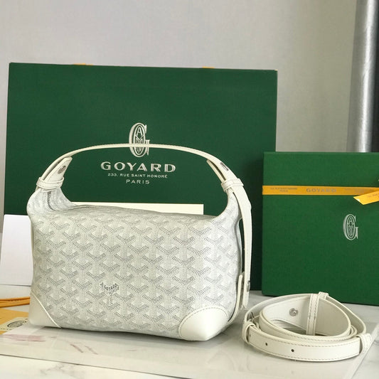 GOYA 26S БОЇНГ 25ММ З КРЕМОВО-БІЛОГО ПОЛОТНА GOYARDINE ТА ТЕЛЯЧОЇ ШКІРИ